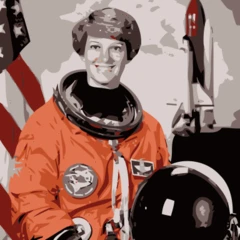 The astronaut traced to eight colors